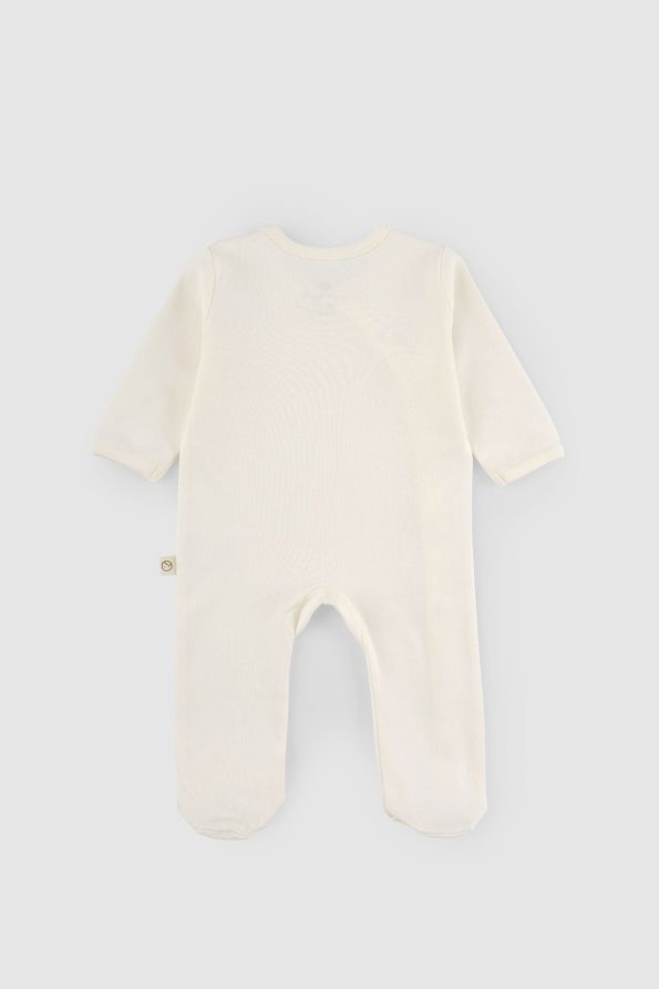 Newborn Footed Romper Ecru Organic Cotton