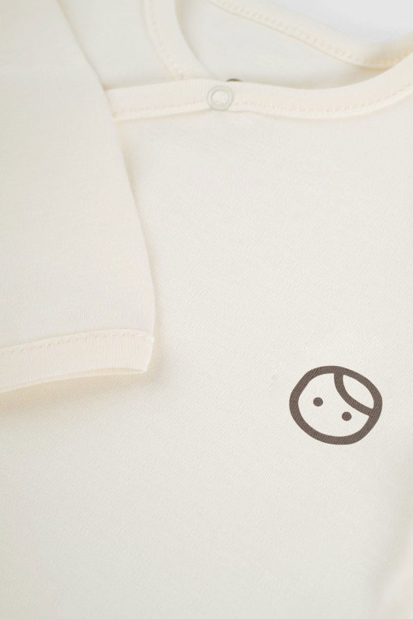 Newborn Footed Romper Ecru Organic Cotton