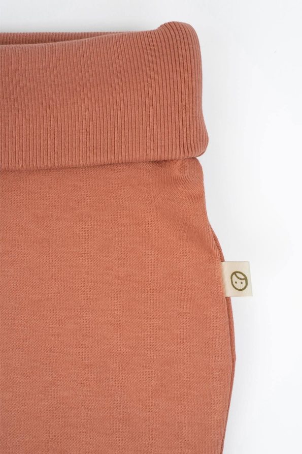 High-Waisted Baby Pants Pink Organic Cotton