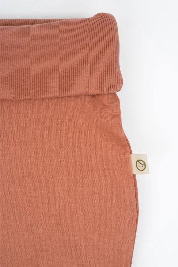 High-Waisted Baby Pants Pink Organic Cotton