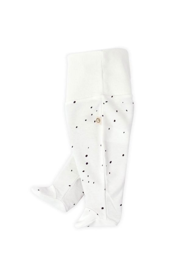 High Waist Footed Pants Newborn Cosmos White Organic Cotton