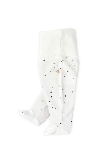 High Waist Footed Pants Newborn Cosmos White Organic Cotton
