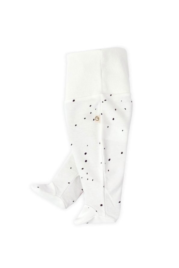 High Waist Footed Pants Newborn Cosmos White Organic Cotton