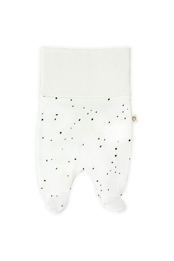 High Waist Footed Pants Newborn Cosmos White Organic Cotton