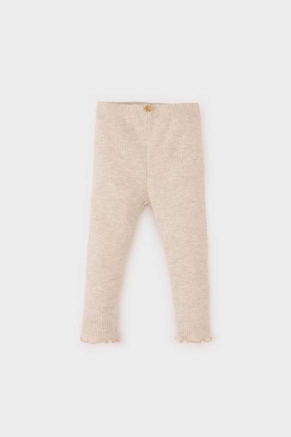 Girls' Basic Ribbed Straight Leg Leggings