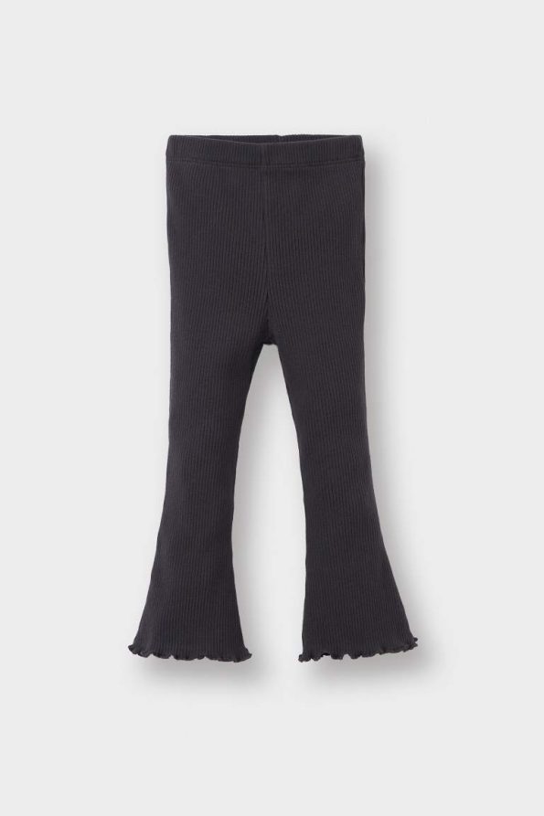 Girls' Baby Flared Waistband Ribbed Basic Leggings