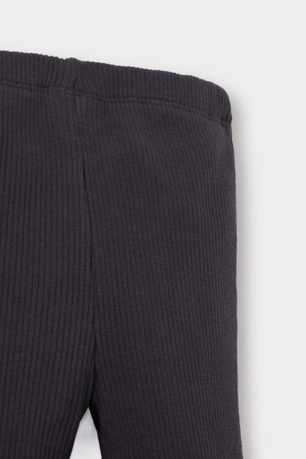 Girls' Baby Flared Waistband Ribbed Basic Leggings