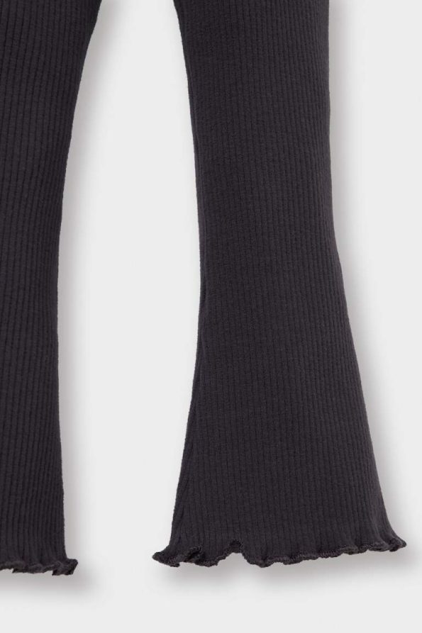 Girls' Baby Flared Waistband Ribbed Basic Leggings