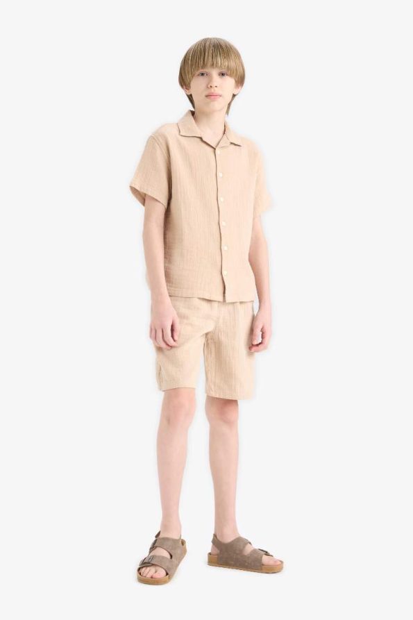 Boys' Elastic Waist Muslin Shorts