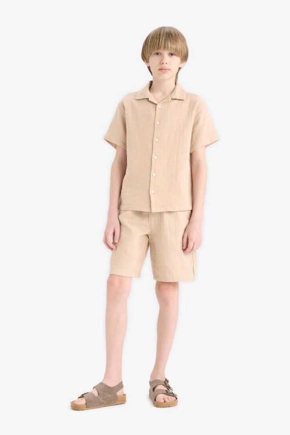 Boys' Elastic Waist Muslin Shorts
