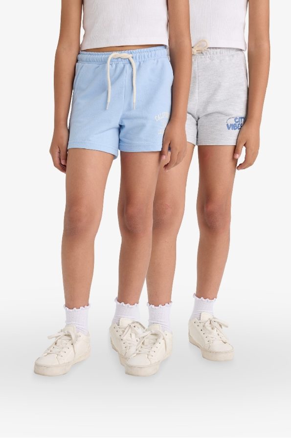Girls' Printed Elastic Waist 2-Piece Shorts