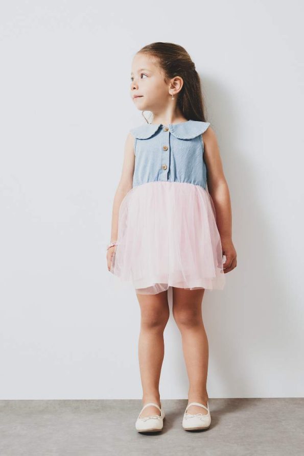 Girls' Sleeveless Tulle Skirt Summer Dress
