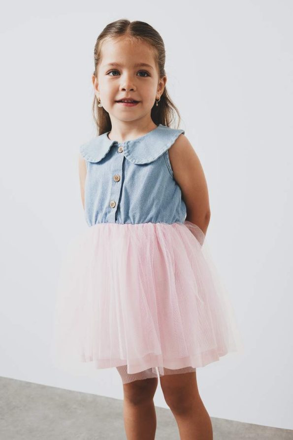 Girls' Sleeveless Tulle Skirt Summer Dress