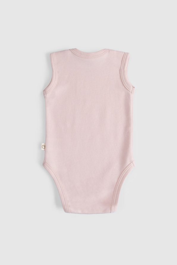 2-Pack Adjustable Pink and Ecru Snaps Bodysuit