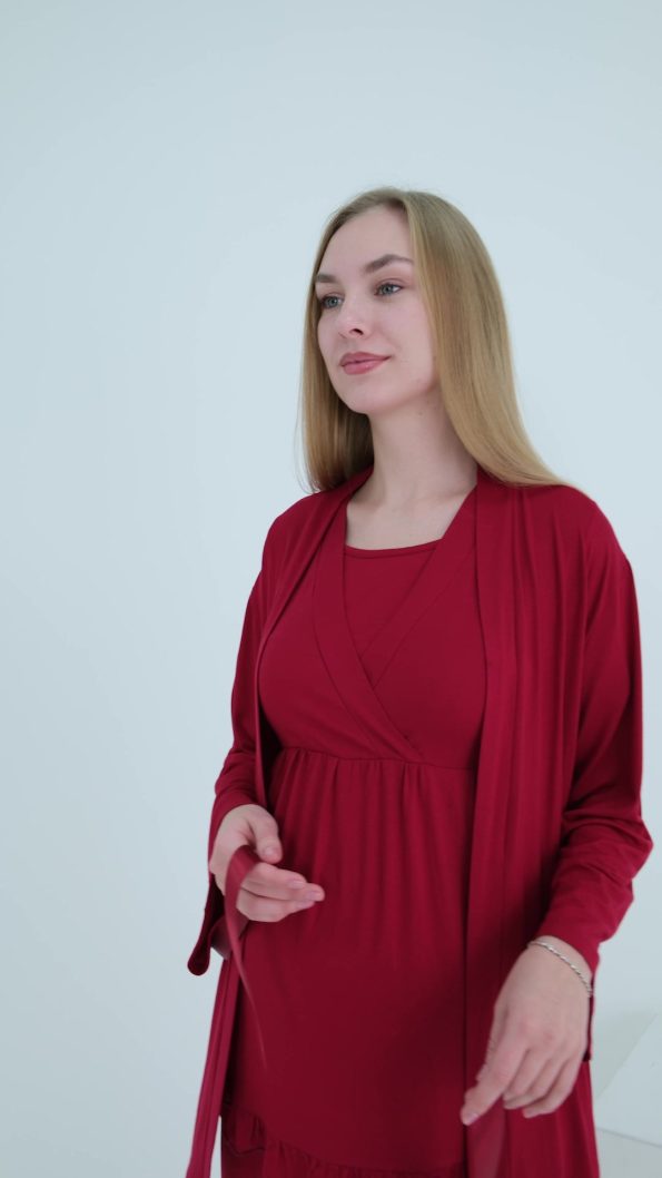 Miss World Lissa Nursing-Friendly Short Sleeve Pajama Set with Ruffle Details