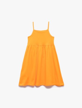 Girls' Cotton Pineapple Print Strappy Dress
