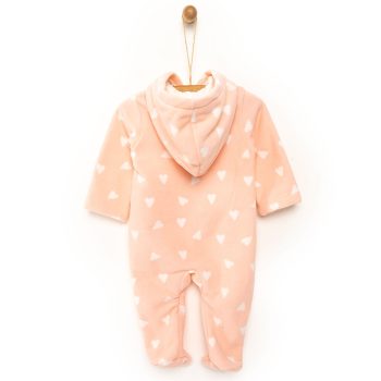 Newborn Animal Print Hooded Fleece Romper for Baby Girls