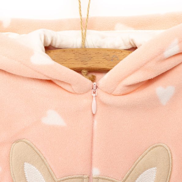 Newborn Animal Print Hooded Fleece Romper for Baby Girls