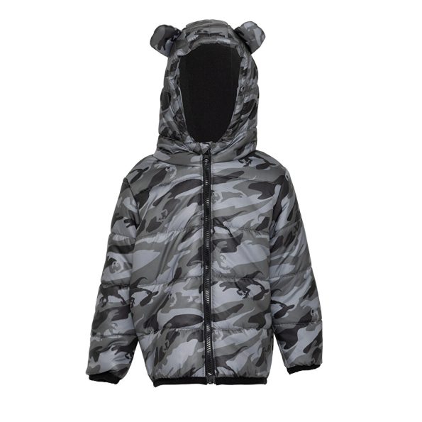 Boys' Basic Hooded Jacket with Ear Details and Long Sleeves