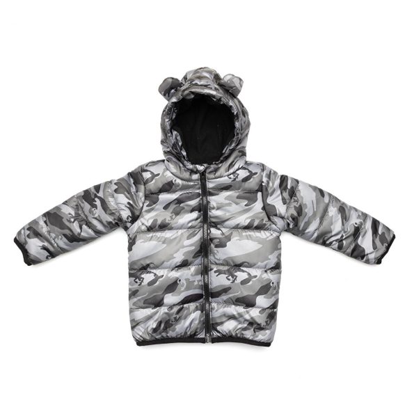 Boys' Basic Hooded Jacket with Ear Details and Long Sleeves