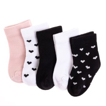Girls' Baby 5-Pack Pink Ankle Socks