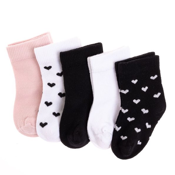 Girls' Baby 5-Pack Pink Ankle Socks