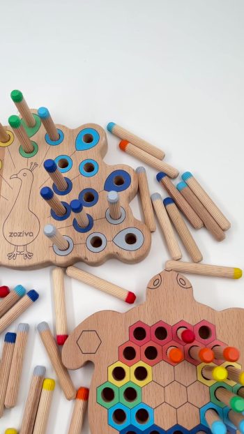 Zoziva Montessori Educational Wooden Toy – Colorful Wooden Hedgehog Toy