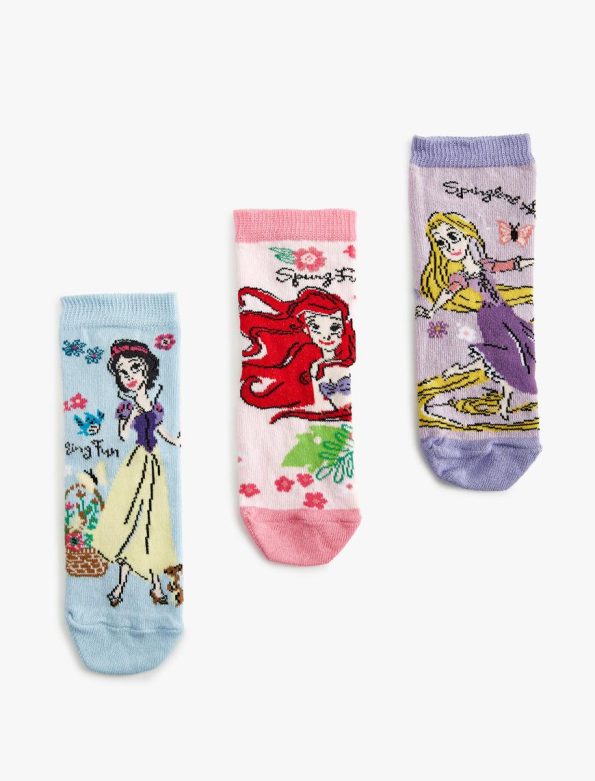Girls' 3-Pack Disney Princess Sock Set Licensed
