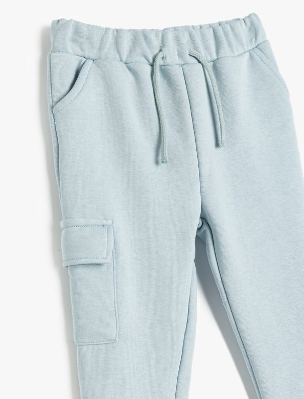 Boys' Pocket Detail Drawstring Cotton Blend Sweatpants