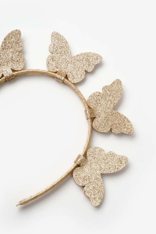 Gold 5-Piece Butterfly Hairband for Girls