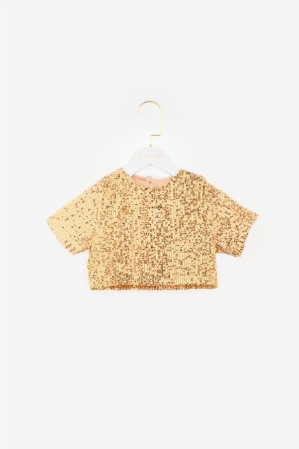 Gold Sequin Girls' Top and Bottom Set - Effie