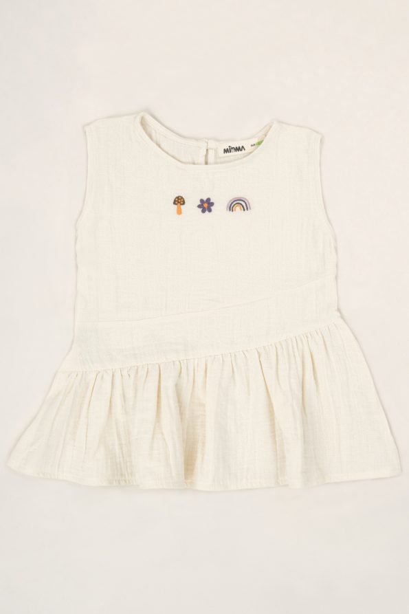 Asymmetrical Dress in Bone Shade