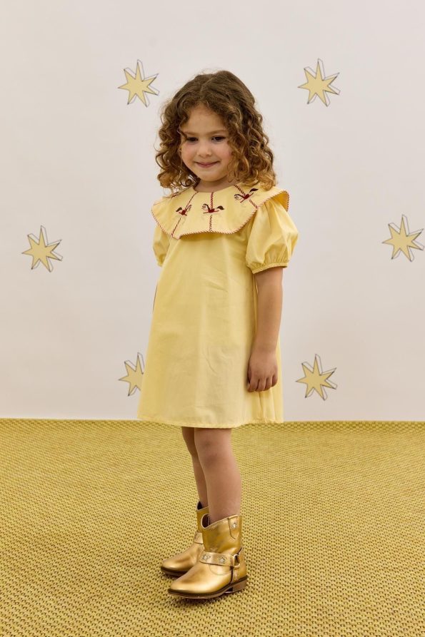 Embroidery Dress Yellow