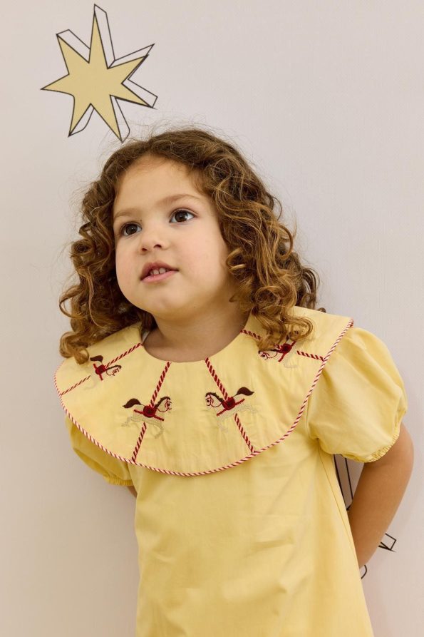 Embroidery Dress Yellow