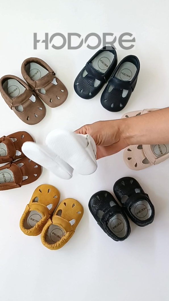 Hodore Wizy Dark Taupe Genuine Leather Baby Moccasins