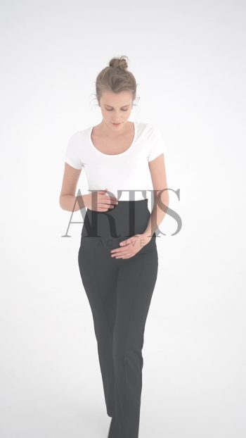 Adjustable High-Waisted Flexible Knit Maternity Pants