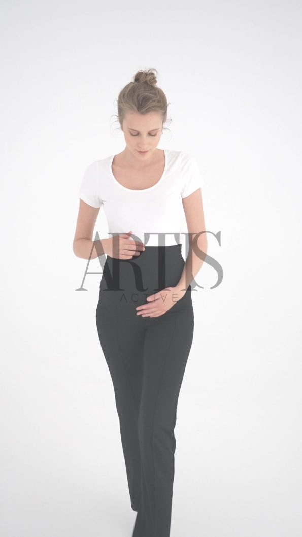 Adjustable High-Waisted Flexible Knit Maternity Pants