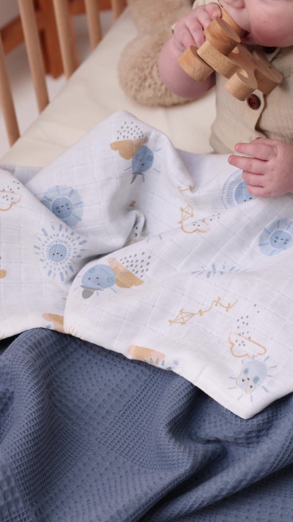MILNA BABY&KIDS Reversible Muslin Baby Blanket 100x100