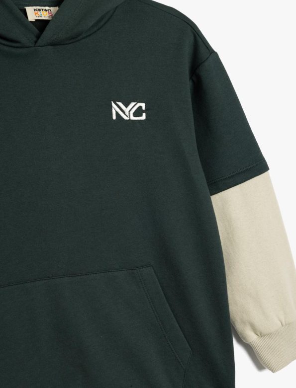 Boys' Hooded Sweatshirt with Print Details