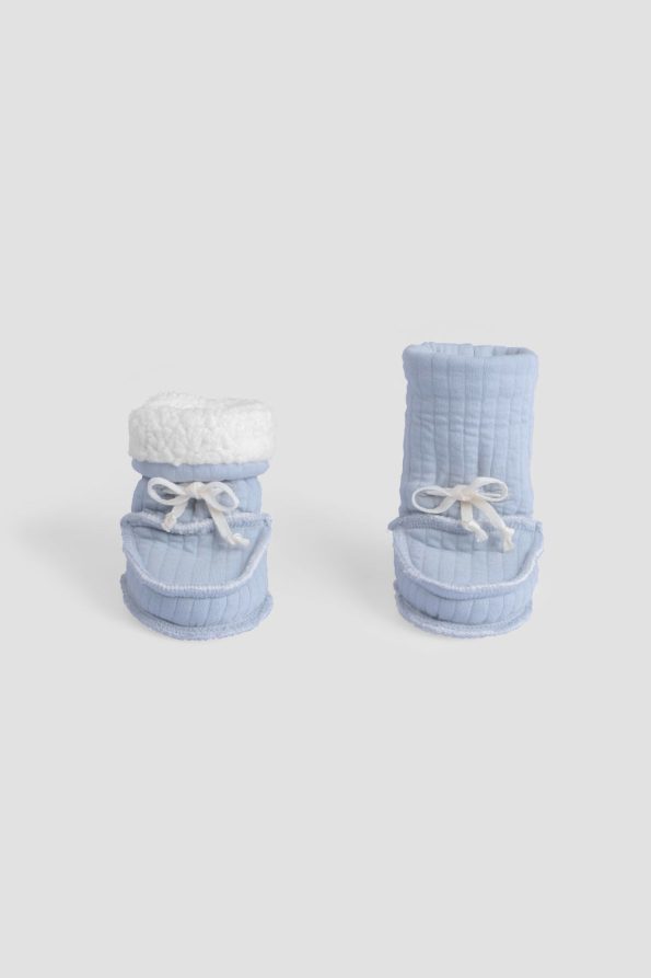 Wellsoft Quilted Blue Baby Booties