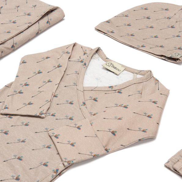 Newborn Organic Cotton Hospital Set 5-Piece Brown
