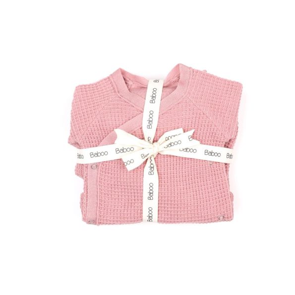 Newborn Waffle Organic Cotton 4-Piece Hospital Set Pink
