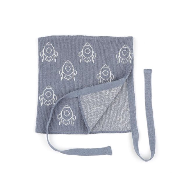 Blue Swaddle Blanket Hat and Booties Gift Set