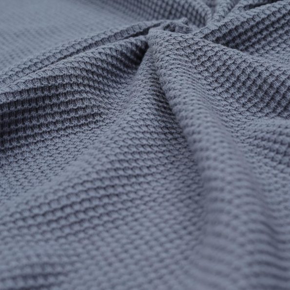 Waffle Organic Cotton Baby Blanket Blue