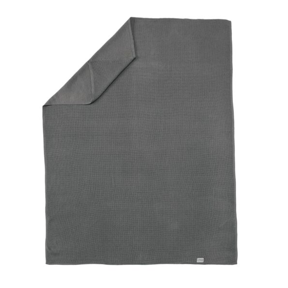 Waffle Organic Cotton Baby Blanket Gray