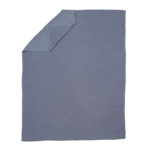 Waffle Organic Cotton Baby Blanket Blue