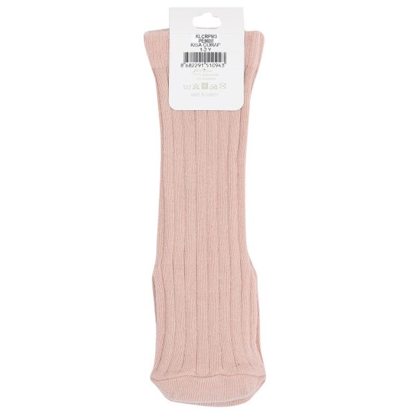 Knee-High Short Organic Cotton Baby and Kids Socks Pink