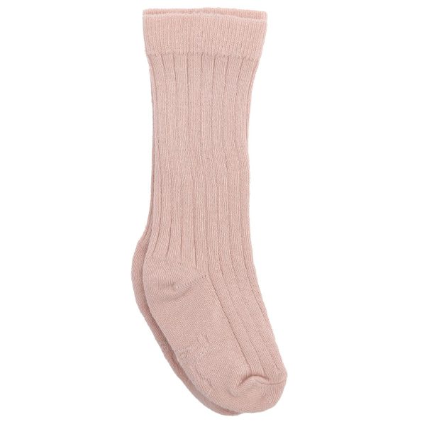 Knee-High Short Organic Cotton Baby and Kids Socks Pink