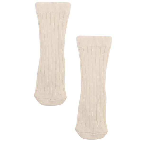 Knee-High Short Organic Cotton Baby and Children's Socks Cream