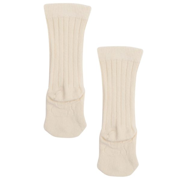 Knee-High Short Organic Cotton Baby and Children's Socks Cream